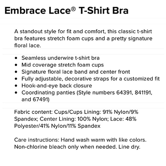 NWT WACOAL Embrace Lace Underwire T-Shirt Bra with foam cups 34B MAUVE purple - Picture 12 of 13